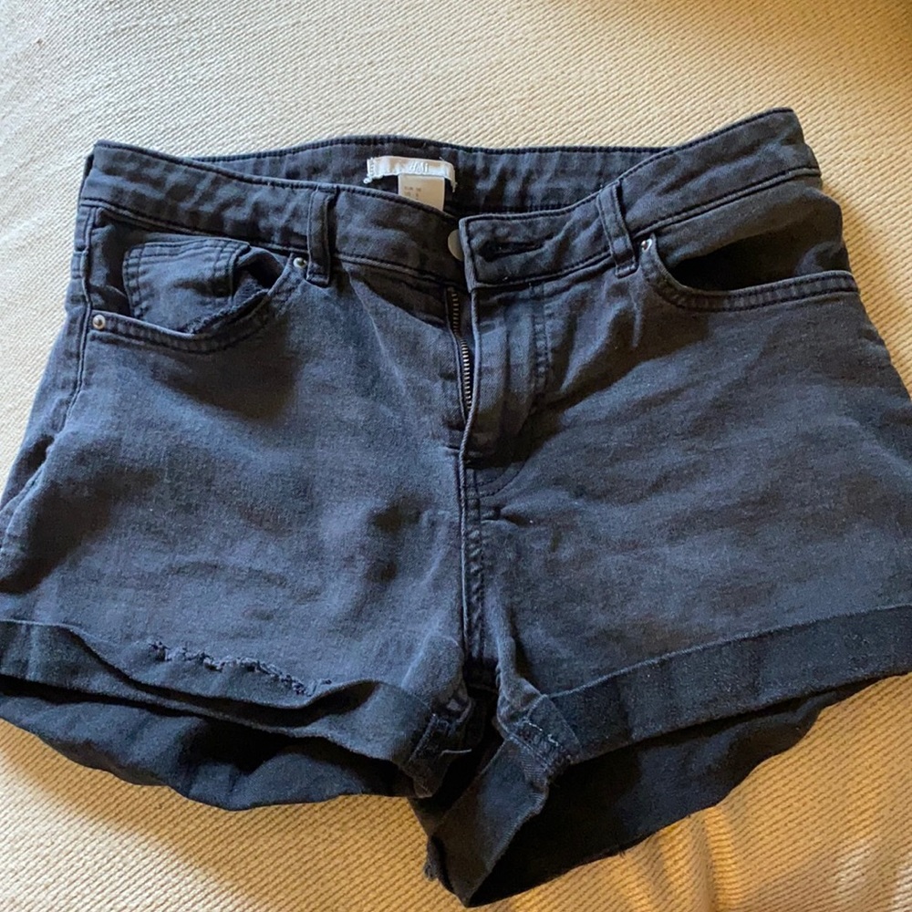 Black Denim Shorts